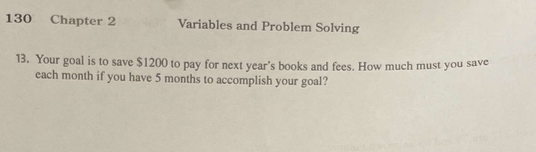 130 Chapter 2 Variables and Problem Solving 13.