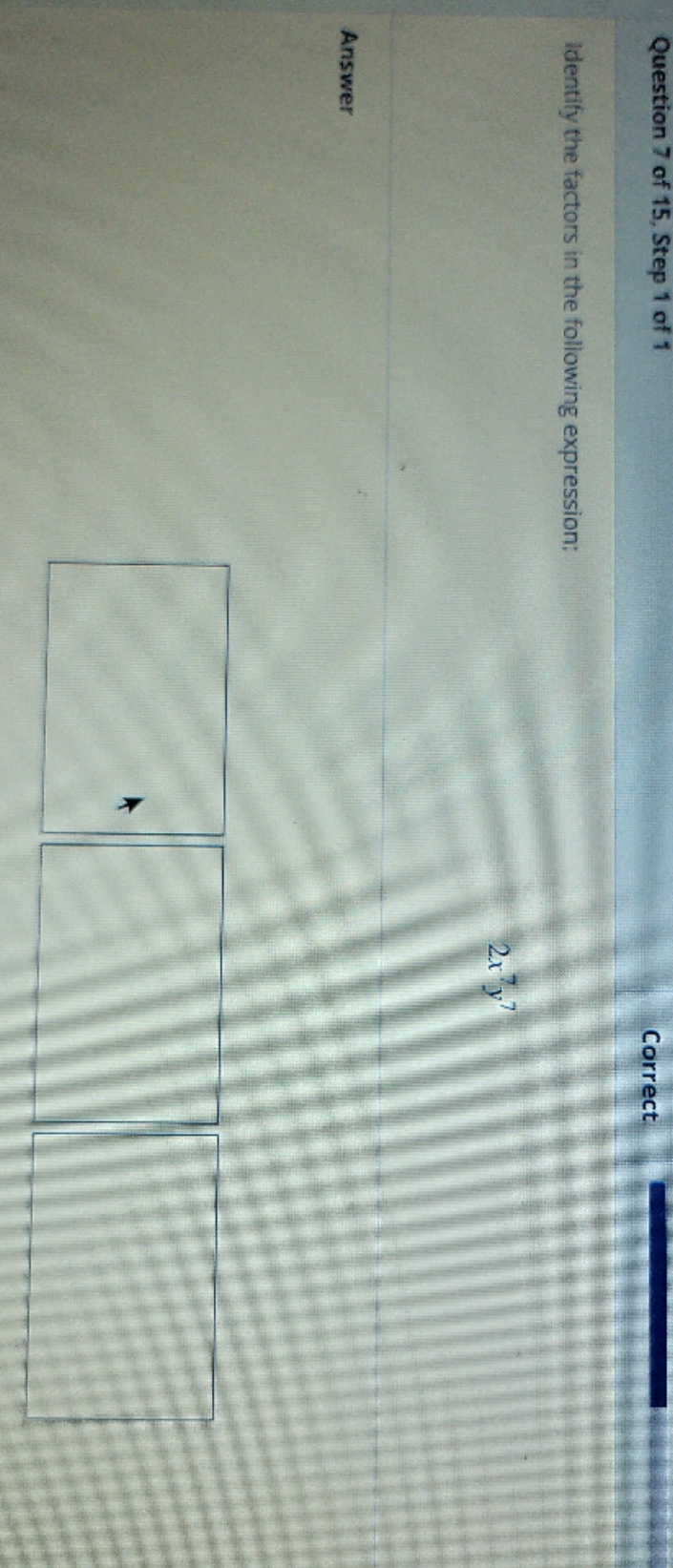 will be glad to get answer Question 7 of 15, Step
