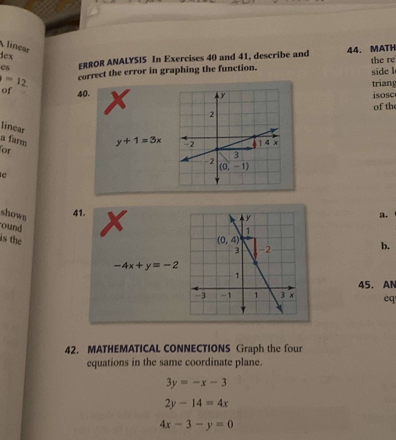 40,41 linear lex 44. MATH ERROR ANALYSIS In