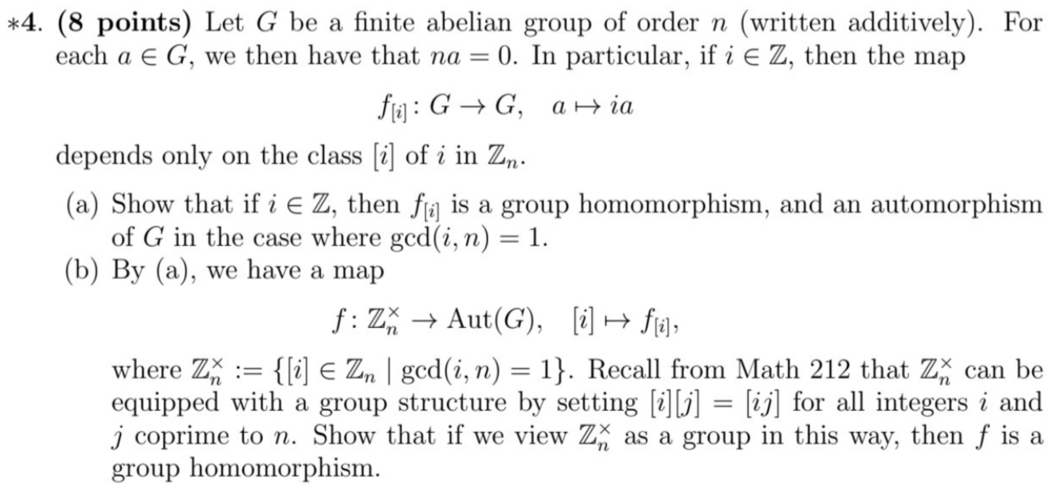 Hello, I have an abstract algebra question. I