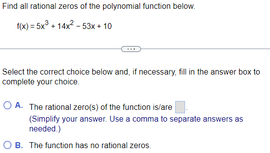 Find all rational zeros of the polynomial