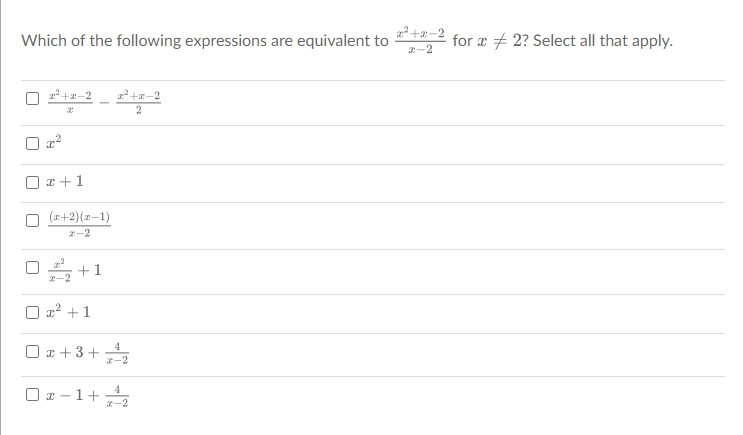 mite2 32 Which of the following expressions are