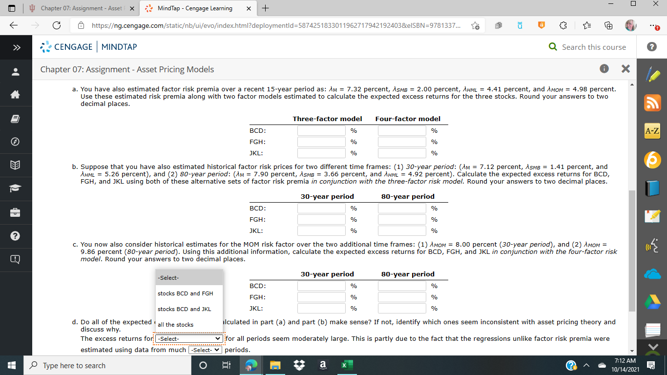 X WJ Chapter 07: Assignment - Asset F X MindTap -