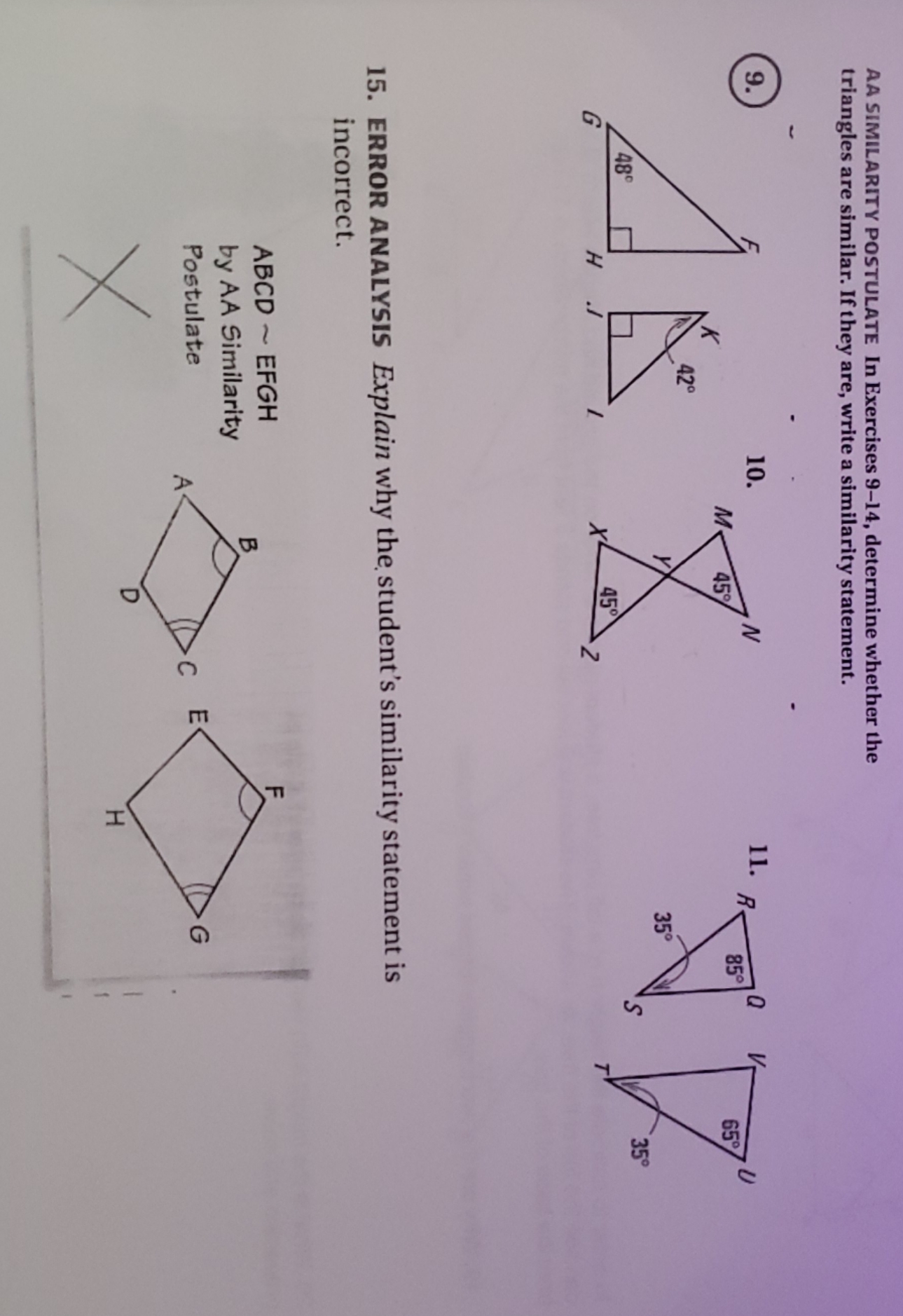 Please answer this ASAP AA SIMILARITY POSTULATE