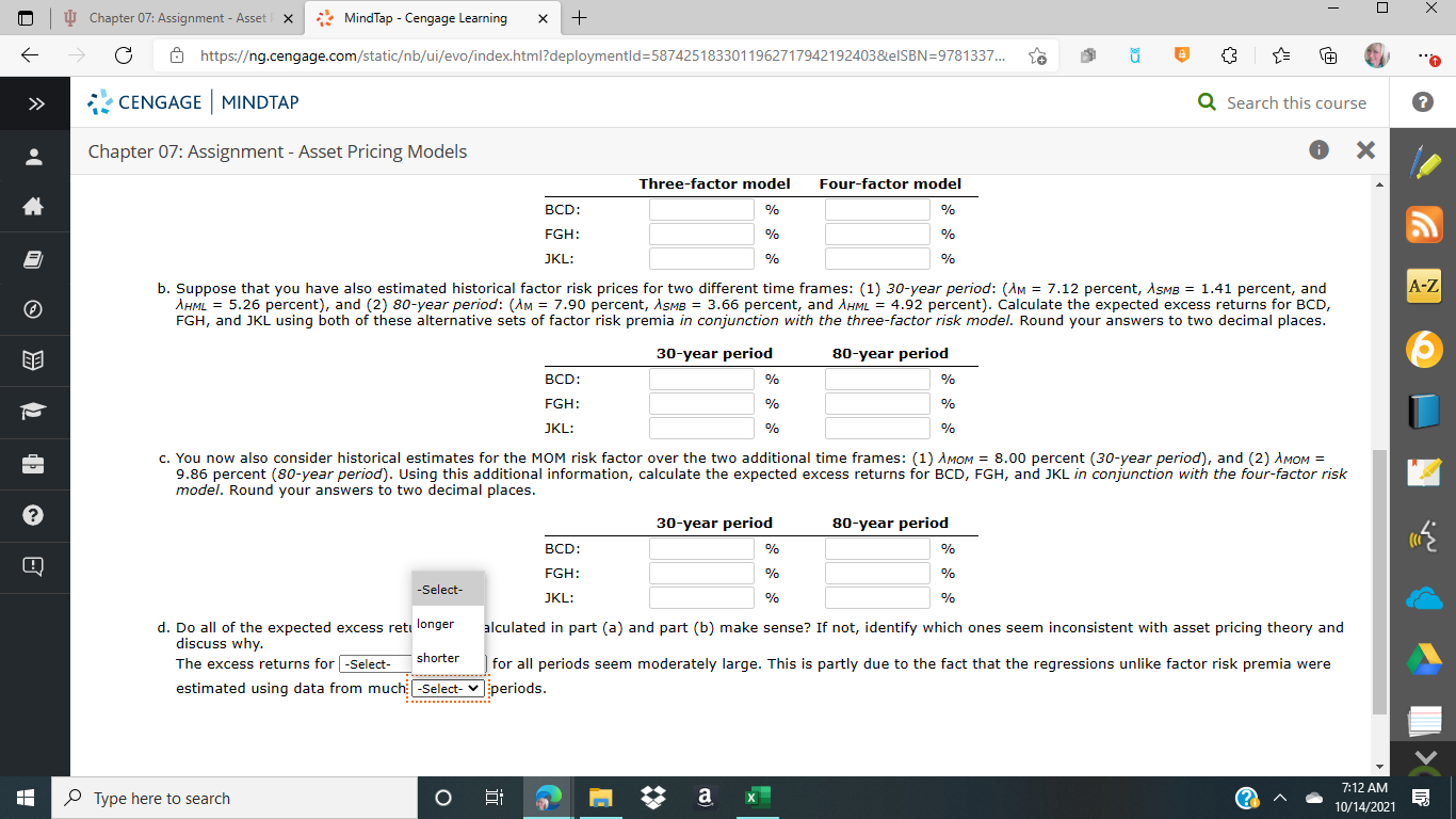 X WJ Chapter 07: Assignment - Asset F X MindTap -