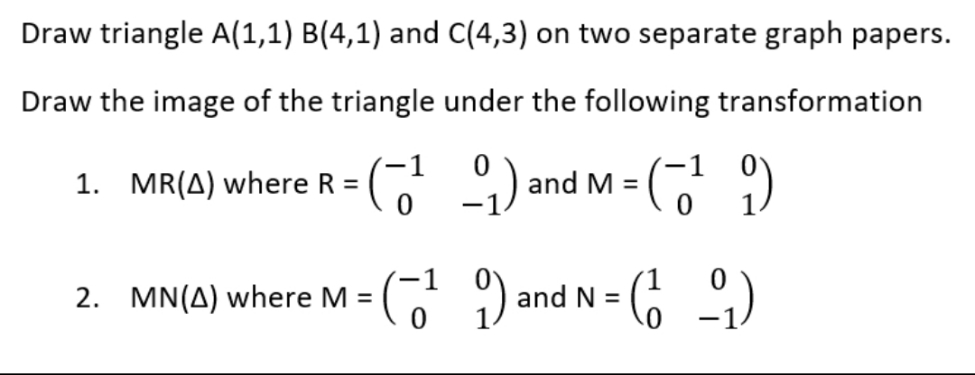 Please help me Draw triangle A(1,1) B(4,1) and