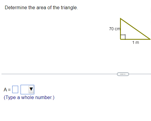 Determine the area of the triangle. \f\f