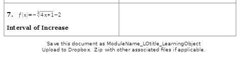 7. f(x =-44x+1-2 Interval of Increase Save this
