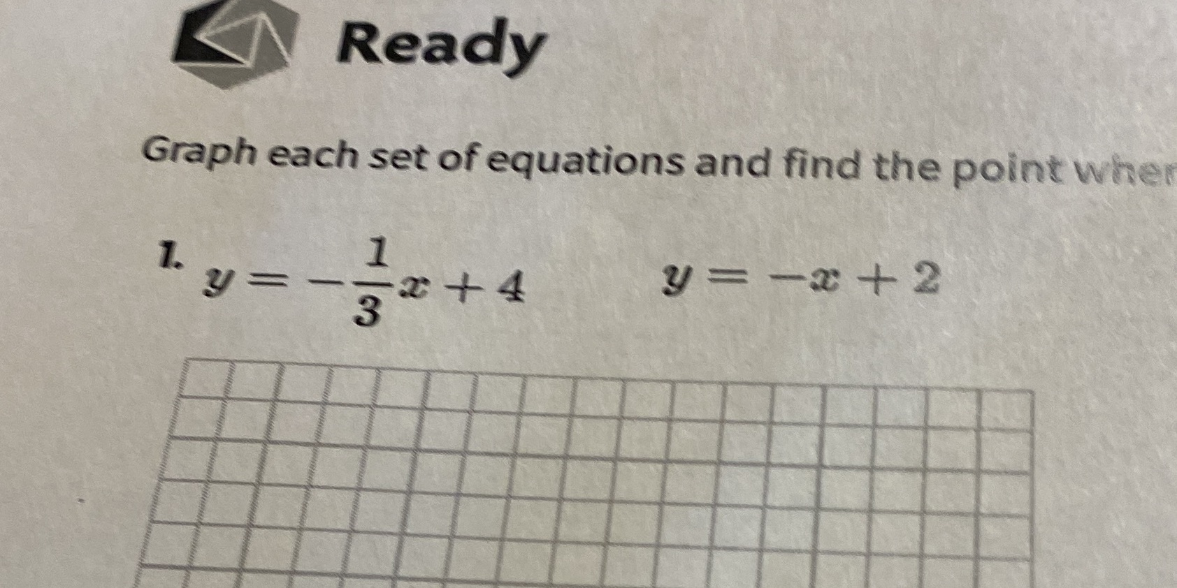 How to graph it Ready Graph each set of equations