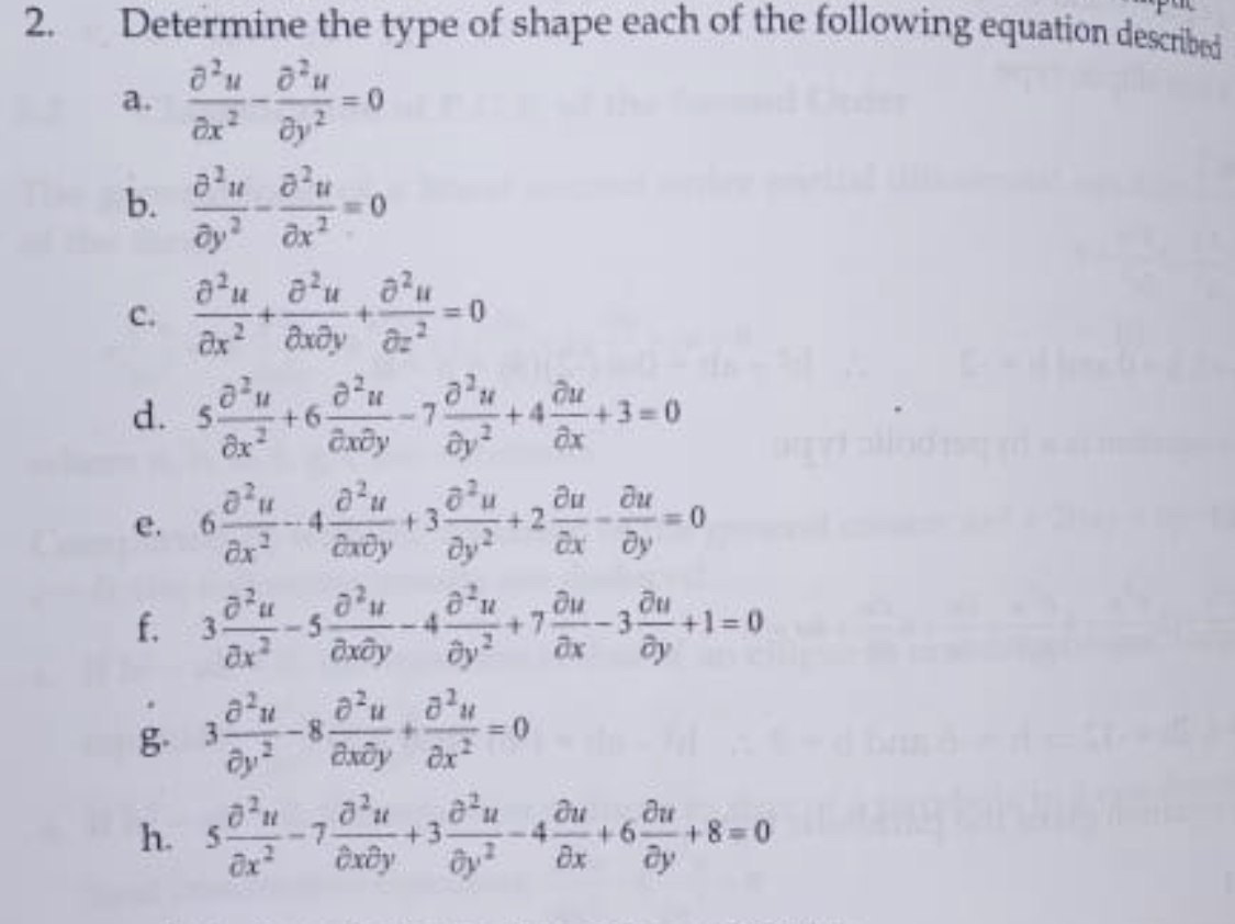 2. Determine the type of shape each of the