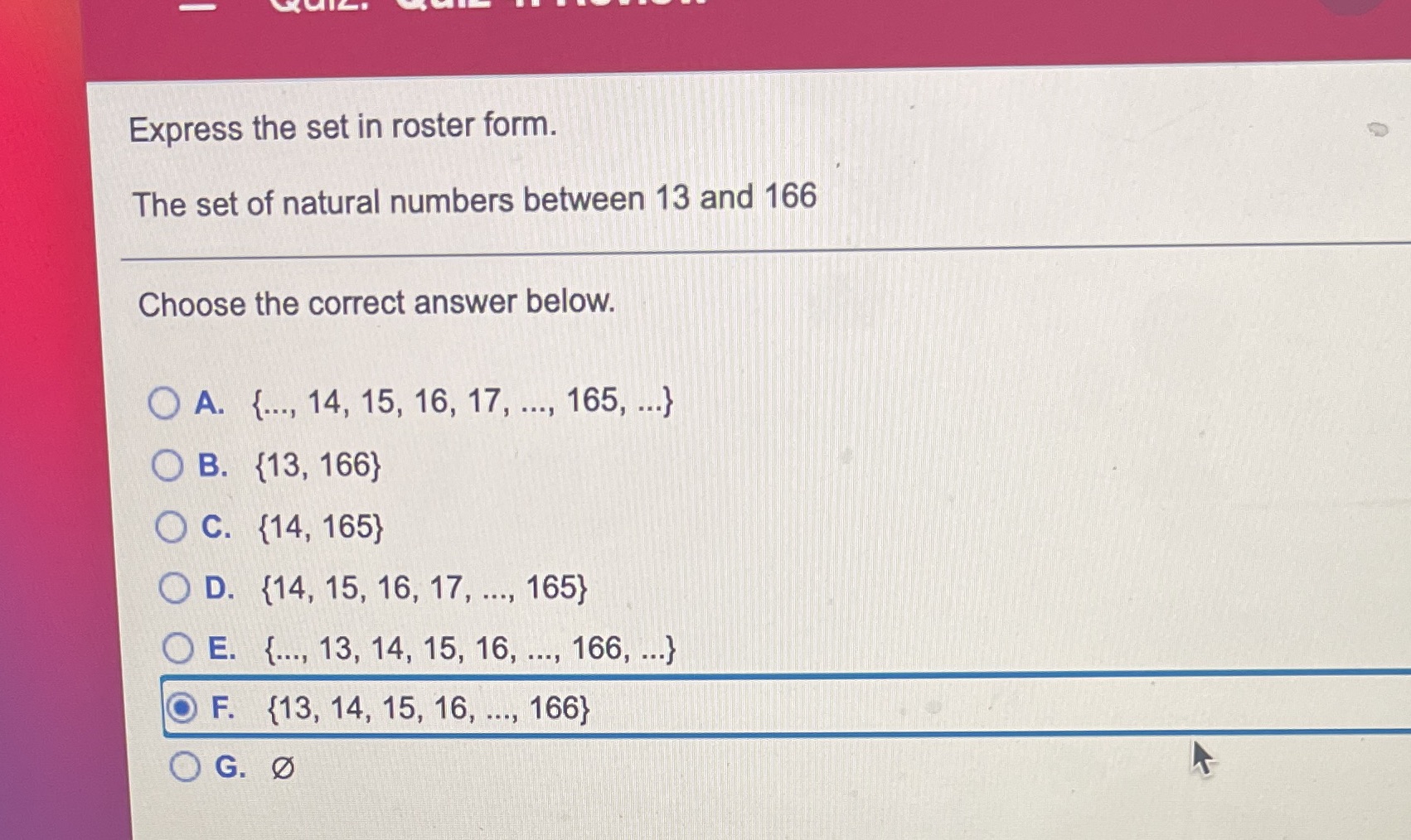 Express the set in roster form. The set of
