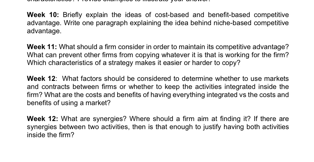 Week 10: Briefly explain the ideas of cost-based