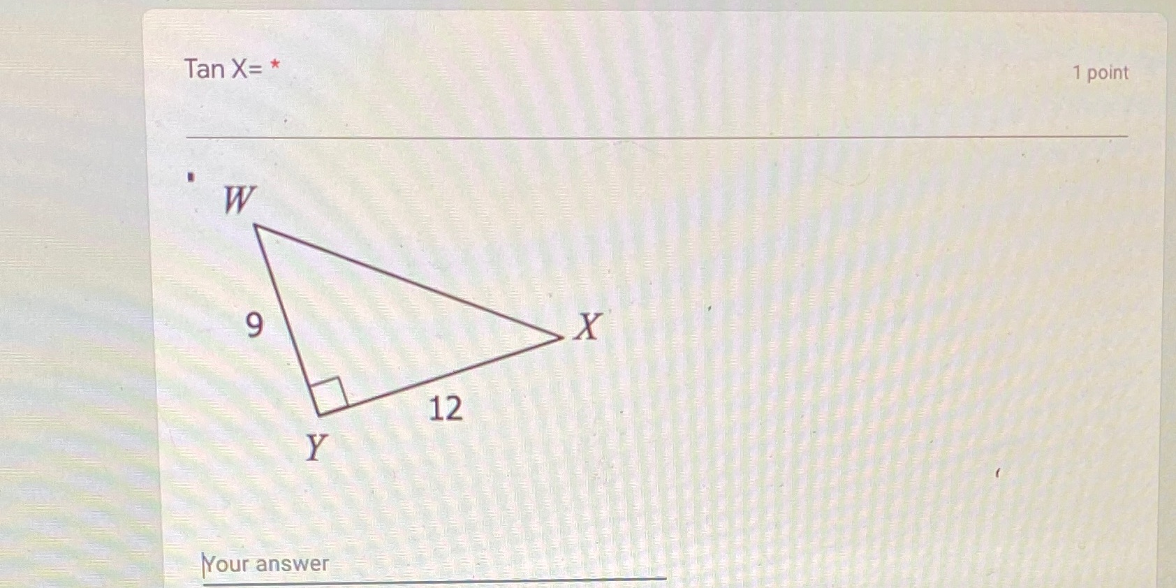 Use pythagorean to solve for missing side then