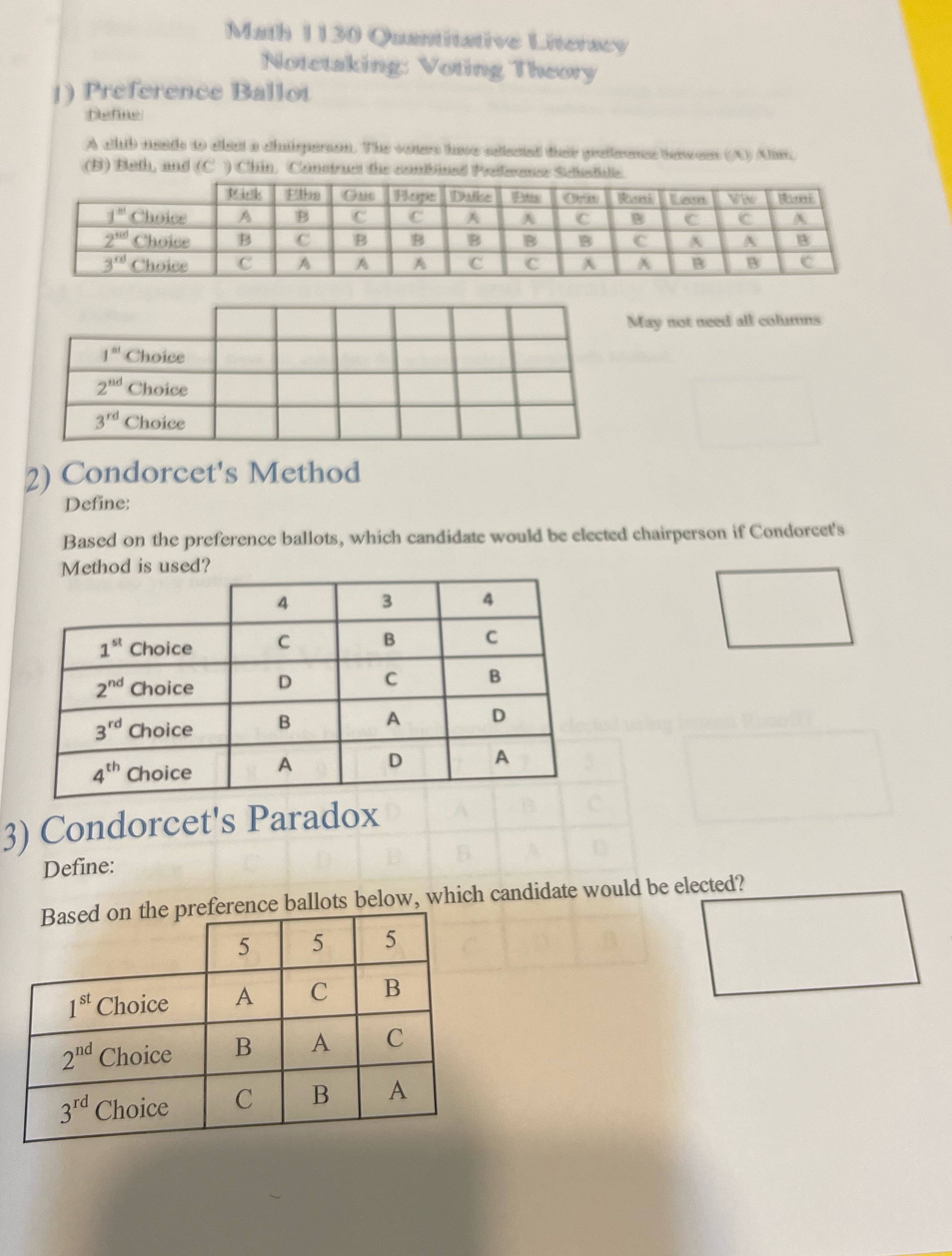 Page 1 Math 1130 Ountitative Literacy Notetaking
