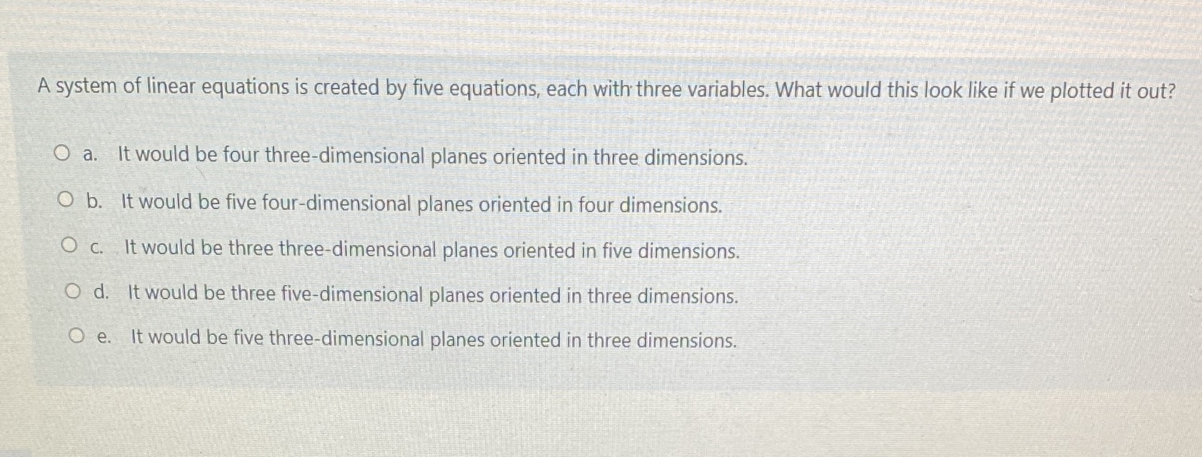 Please answer ASAP A system of linear equations