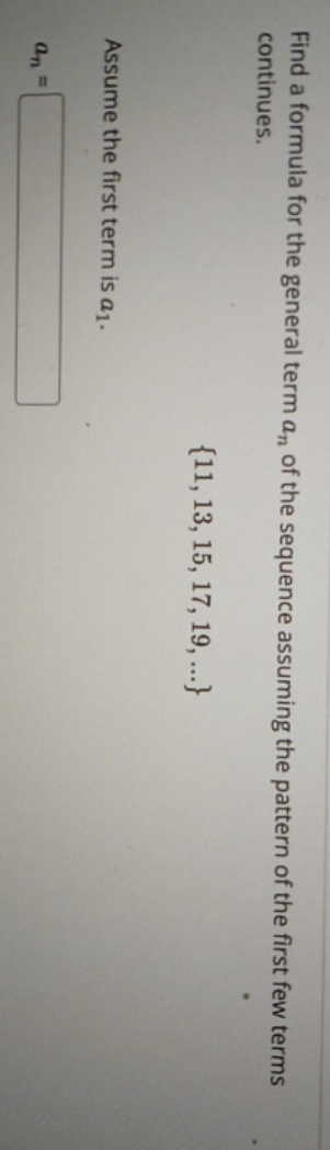 would you mind helping please? Find a formula for