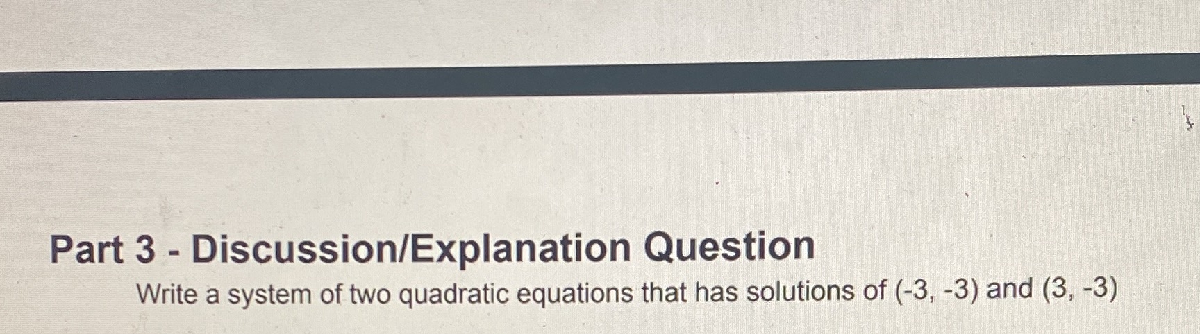 3) write a system of two quadratic equations that