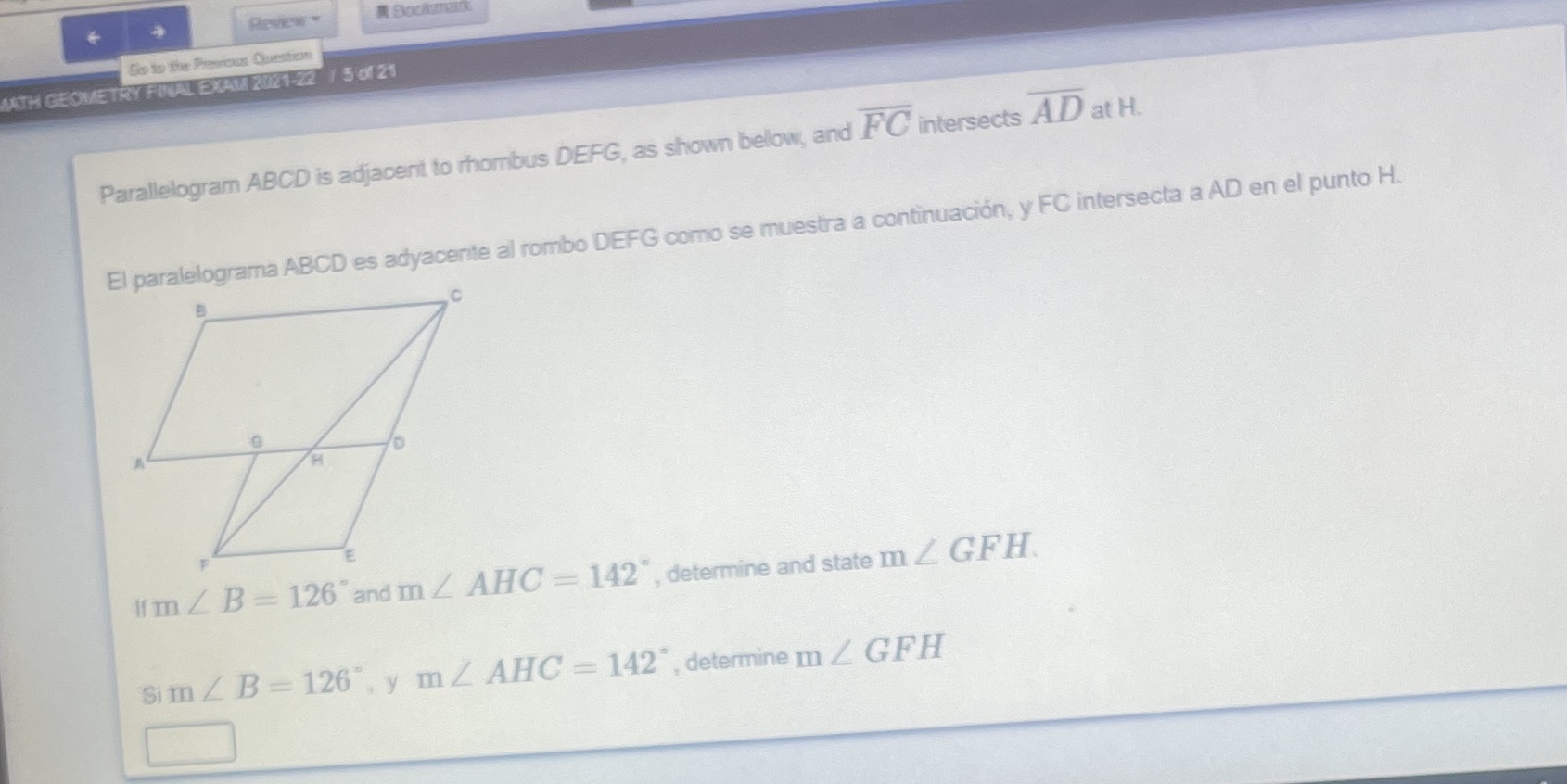 Patallelogram ABCD is adjacent to rhombus DEFG,