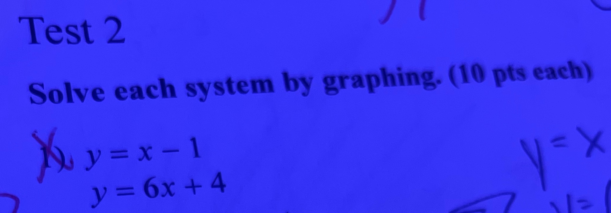 y=x-1y=6x+4 \f