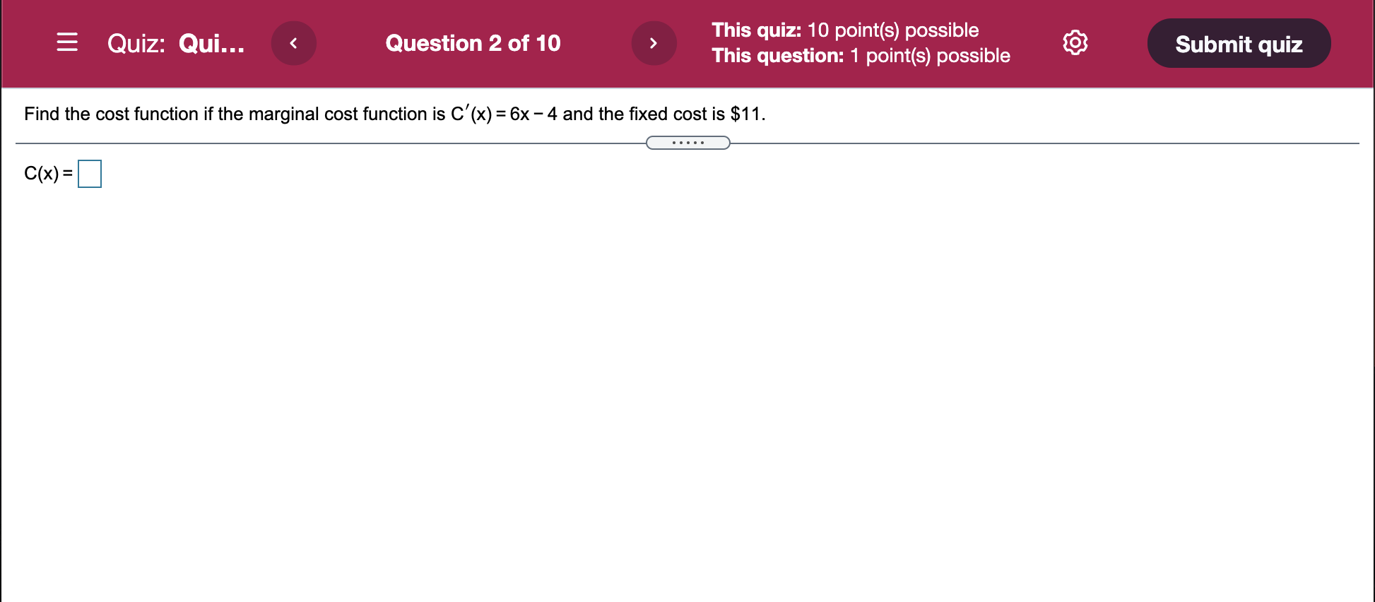This quiz: 10 point(s) possible @3 This question: