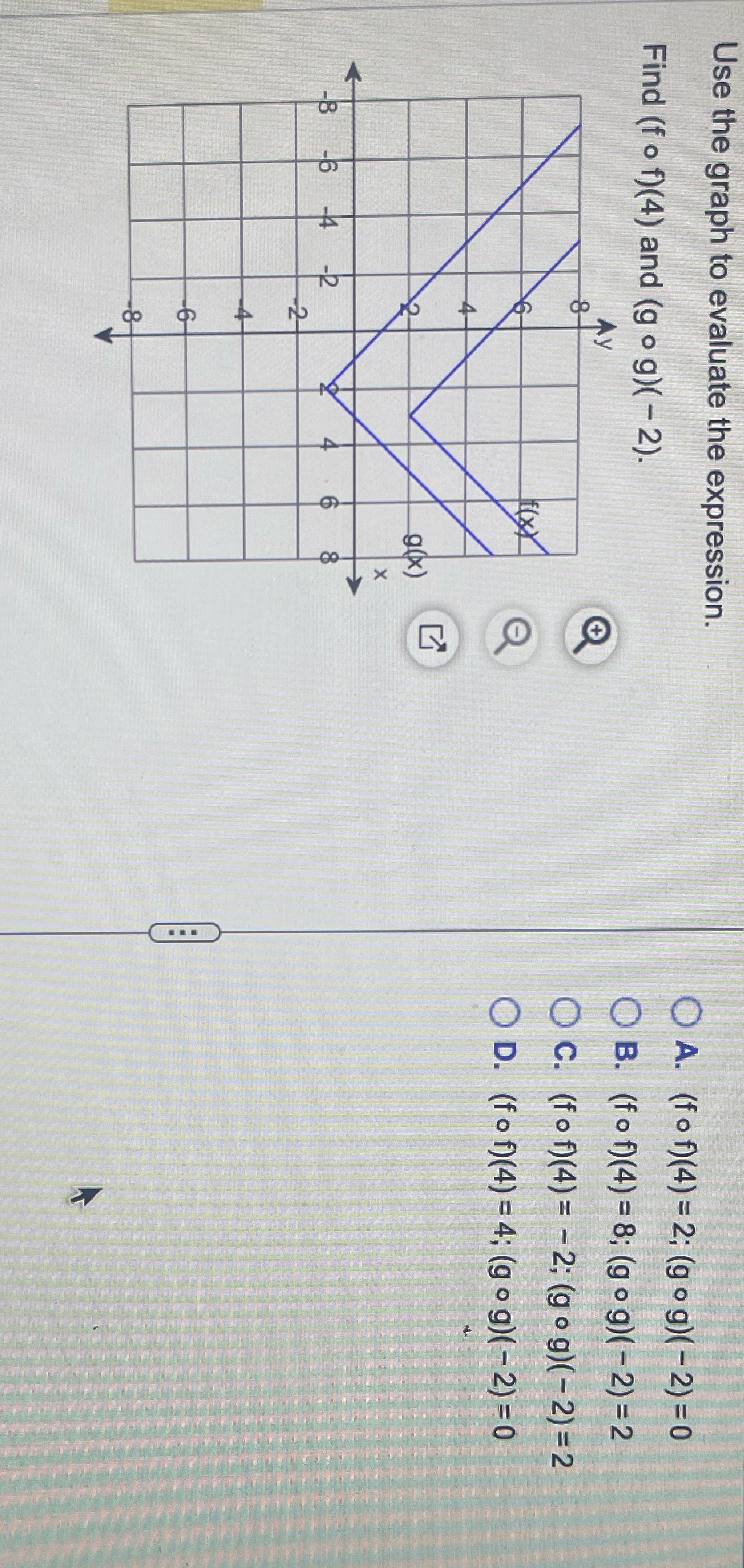 Fof and gog Use the graph to evaluate the