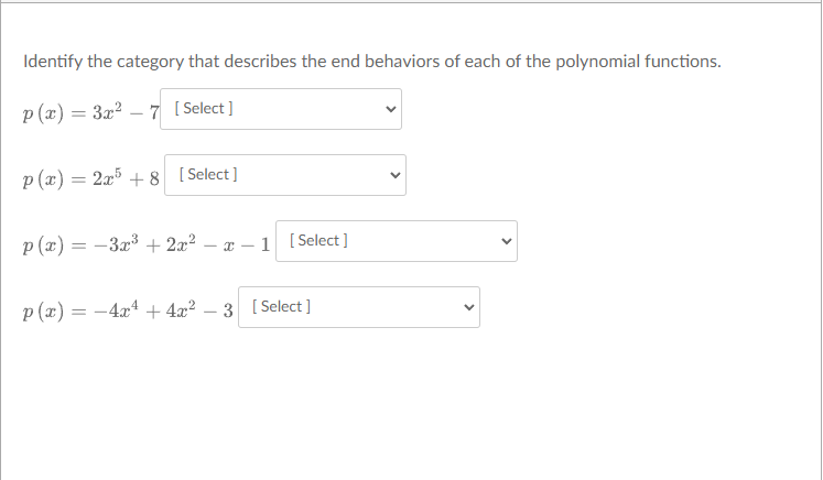 Identify the category that describes the end