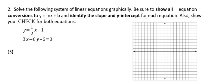 2. Solve the following system of linear equations