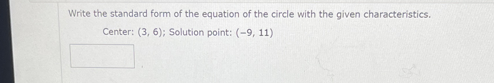 Write the standard form of the equation of circle
