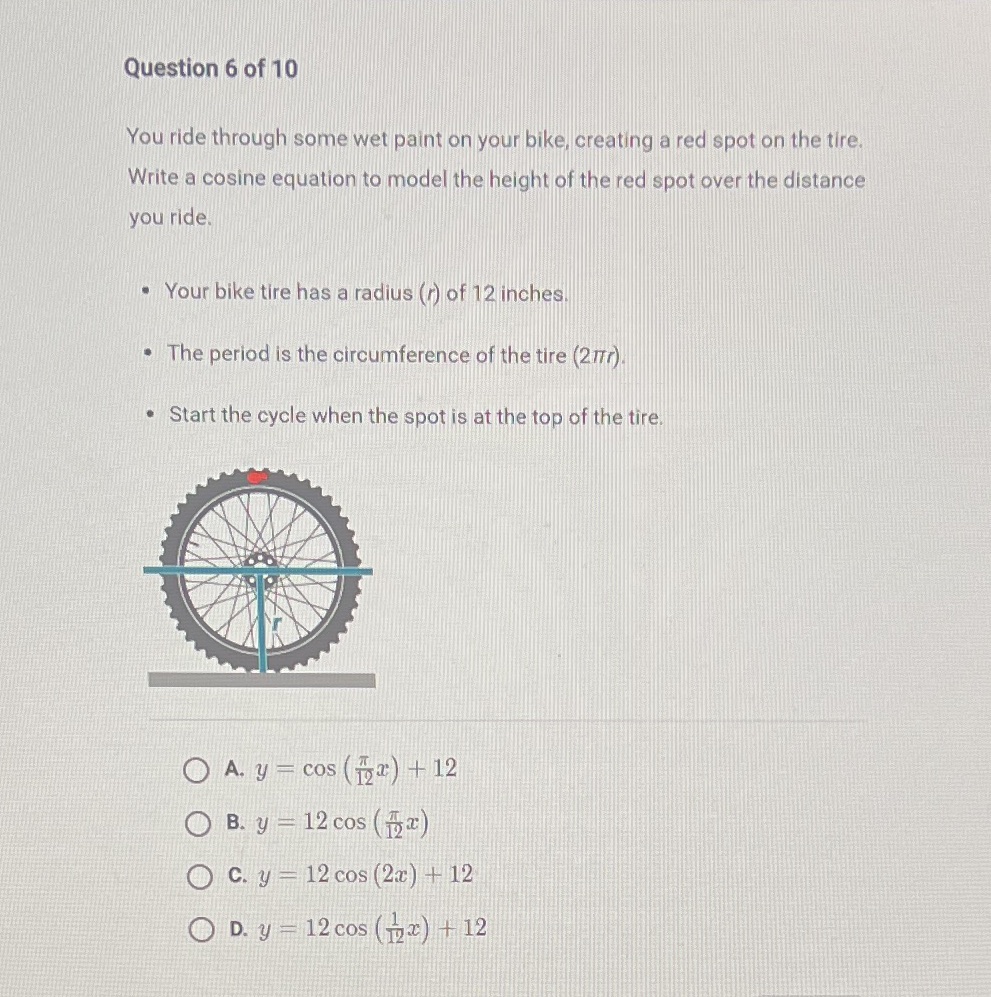 What is the answer? Question 6 of 10 You ride