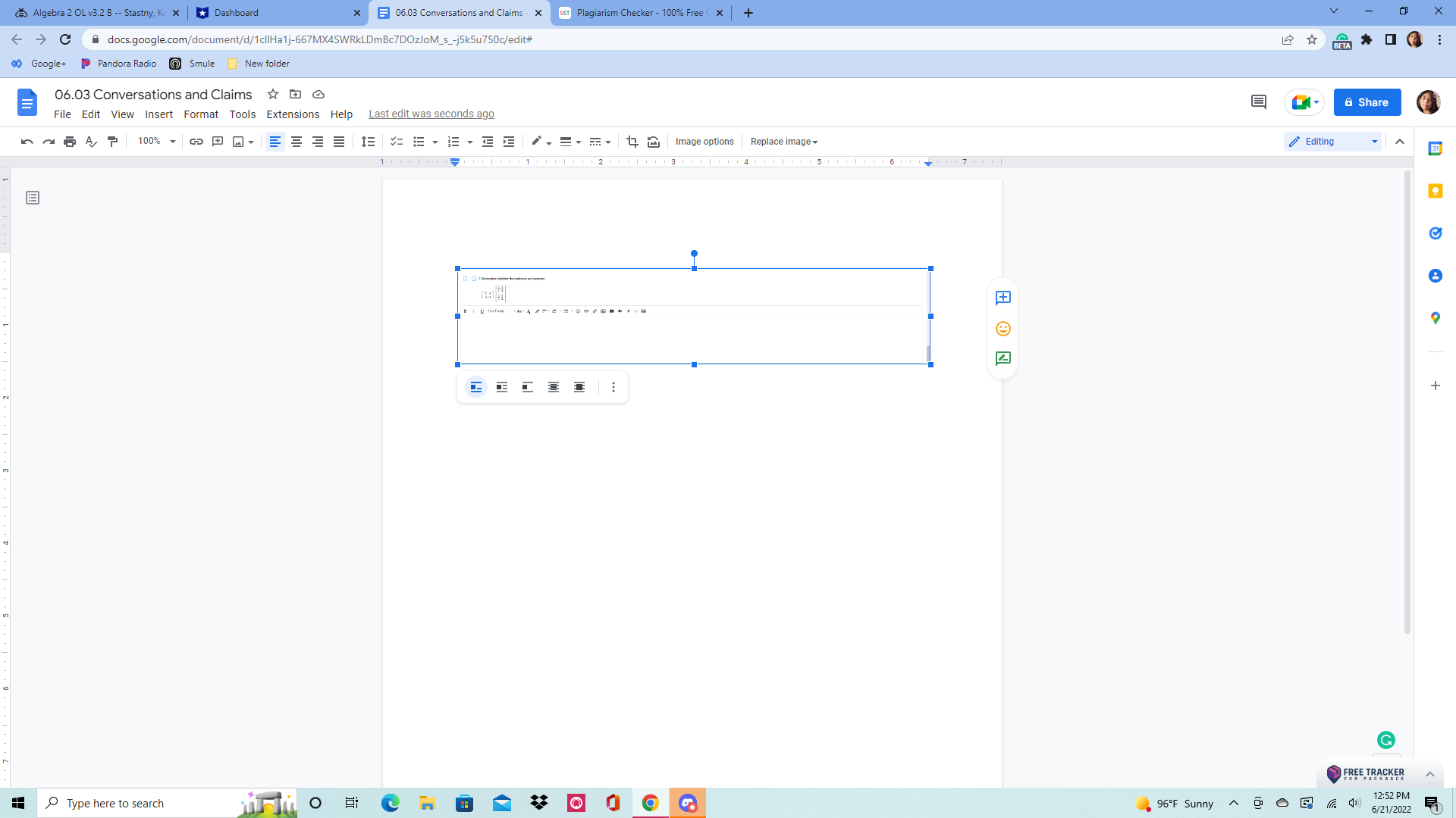 Algebra 2 OL v3.2 B -- Stastny, Ke X * Dashboard