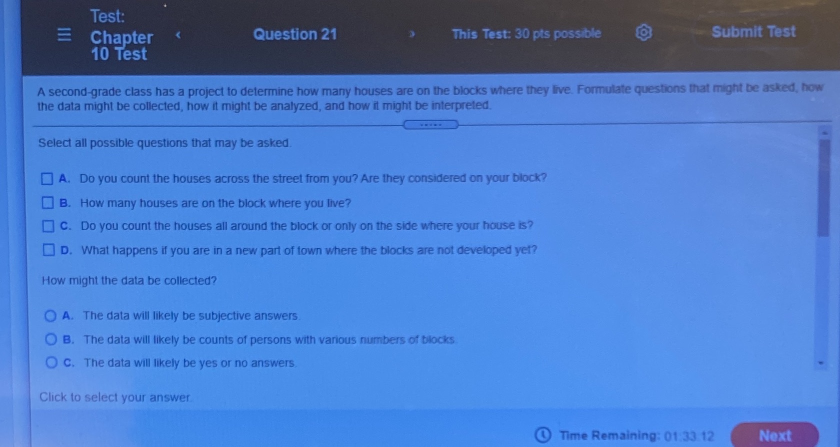 Test: E Chapter Question 21 This Test: 30 pts