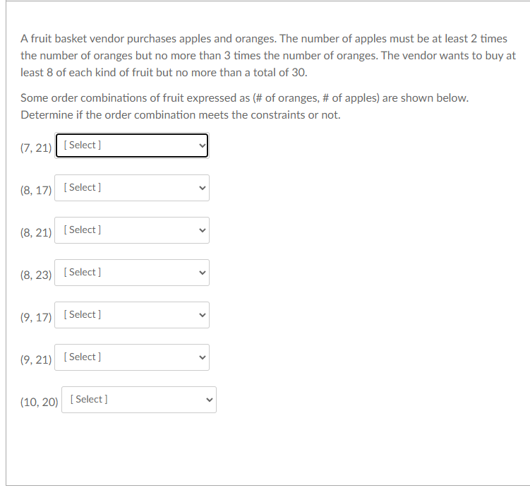 A fruit basket vendor purchases apples and