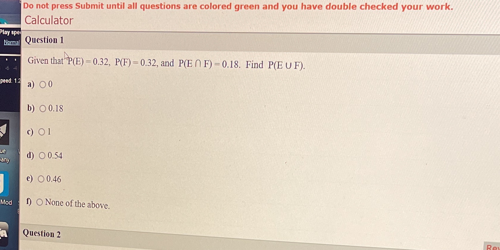 Do not press Submit until all questions are