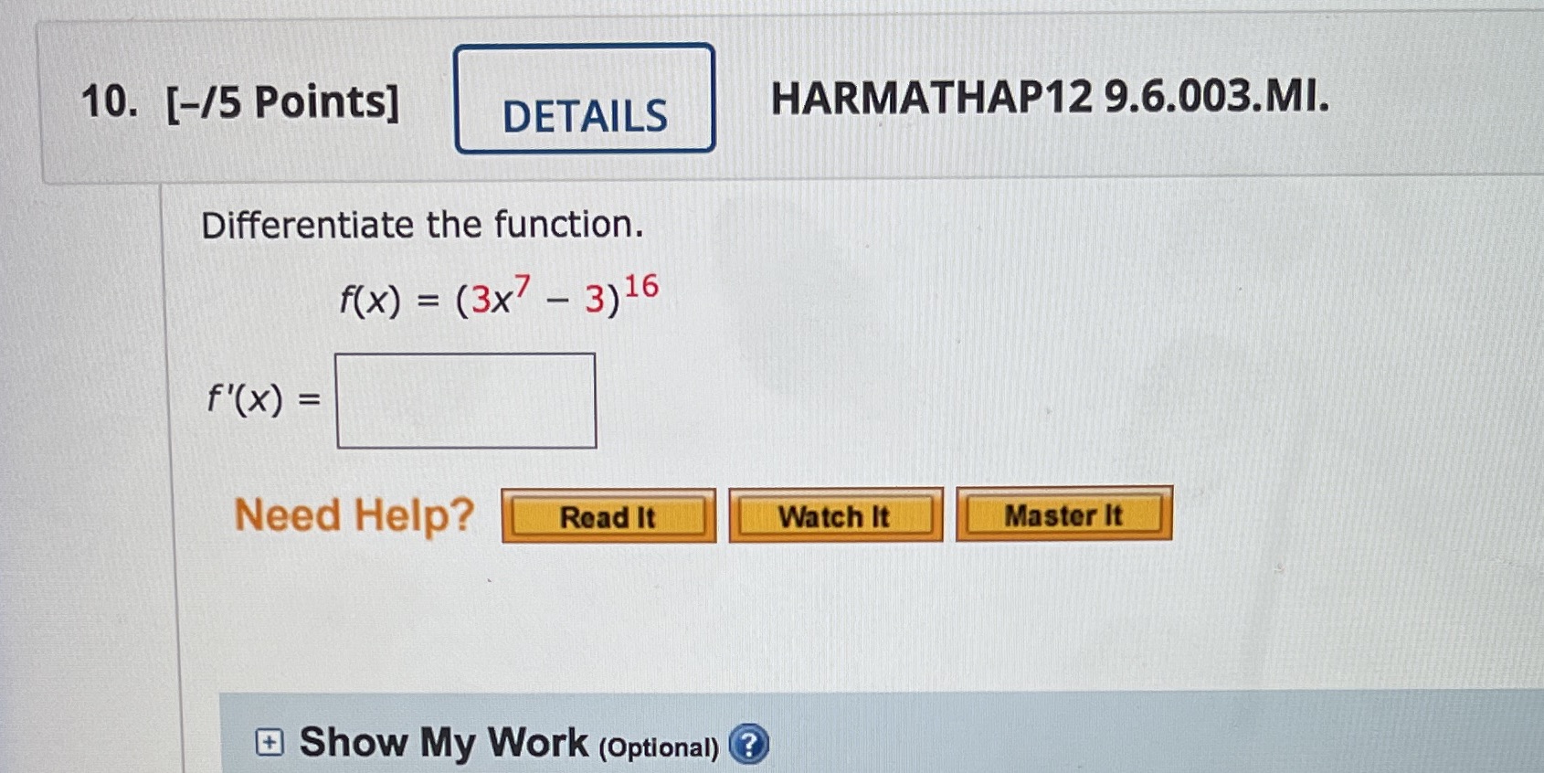 10. [-/5 Points] DETAILS HARMATHAP12 9.6.003.MI.