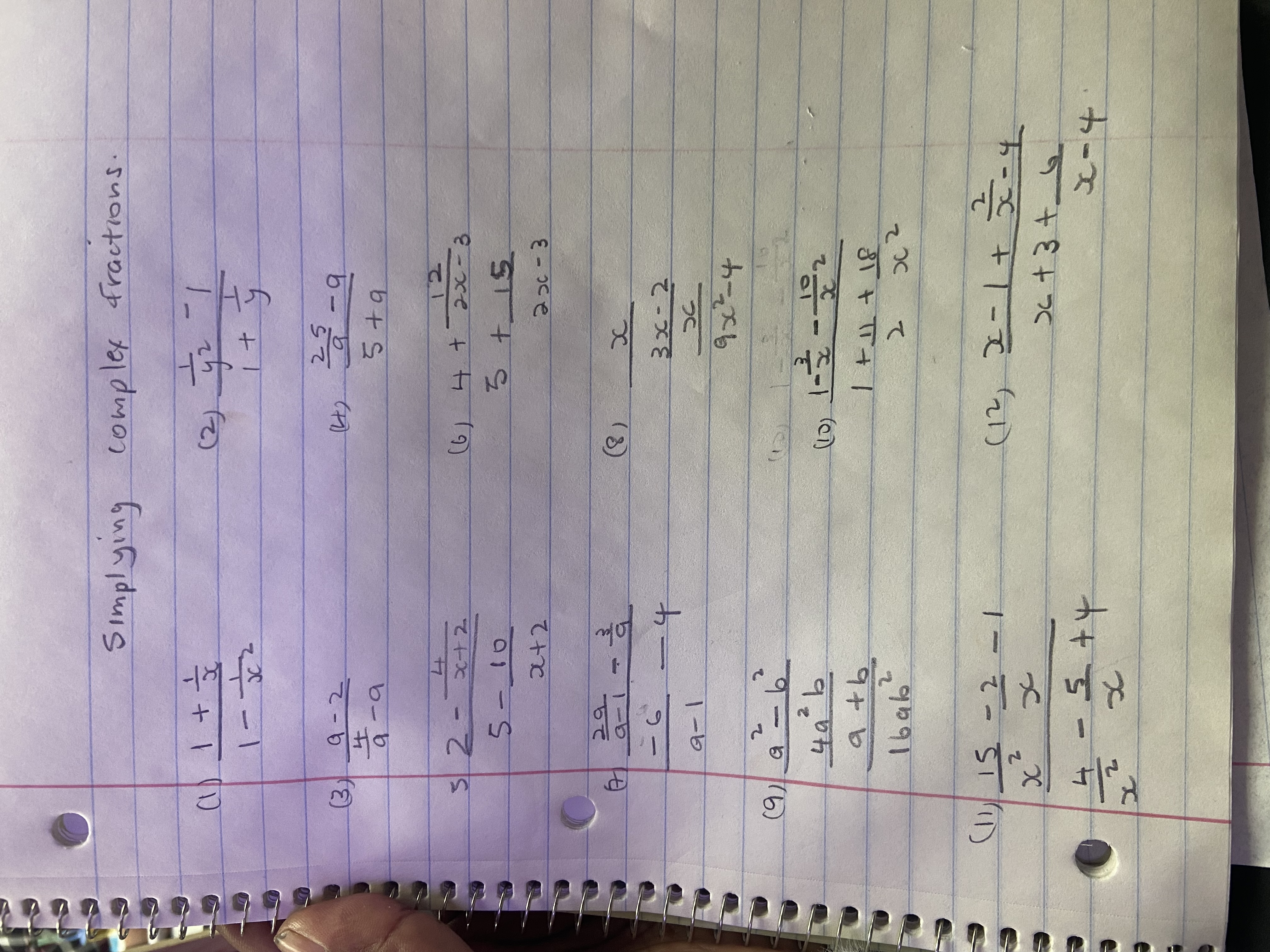 Simplying complex Fractions. (1 ) 1+ 5 ( 2 ) 42 -