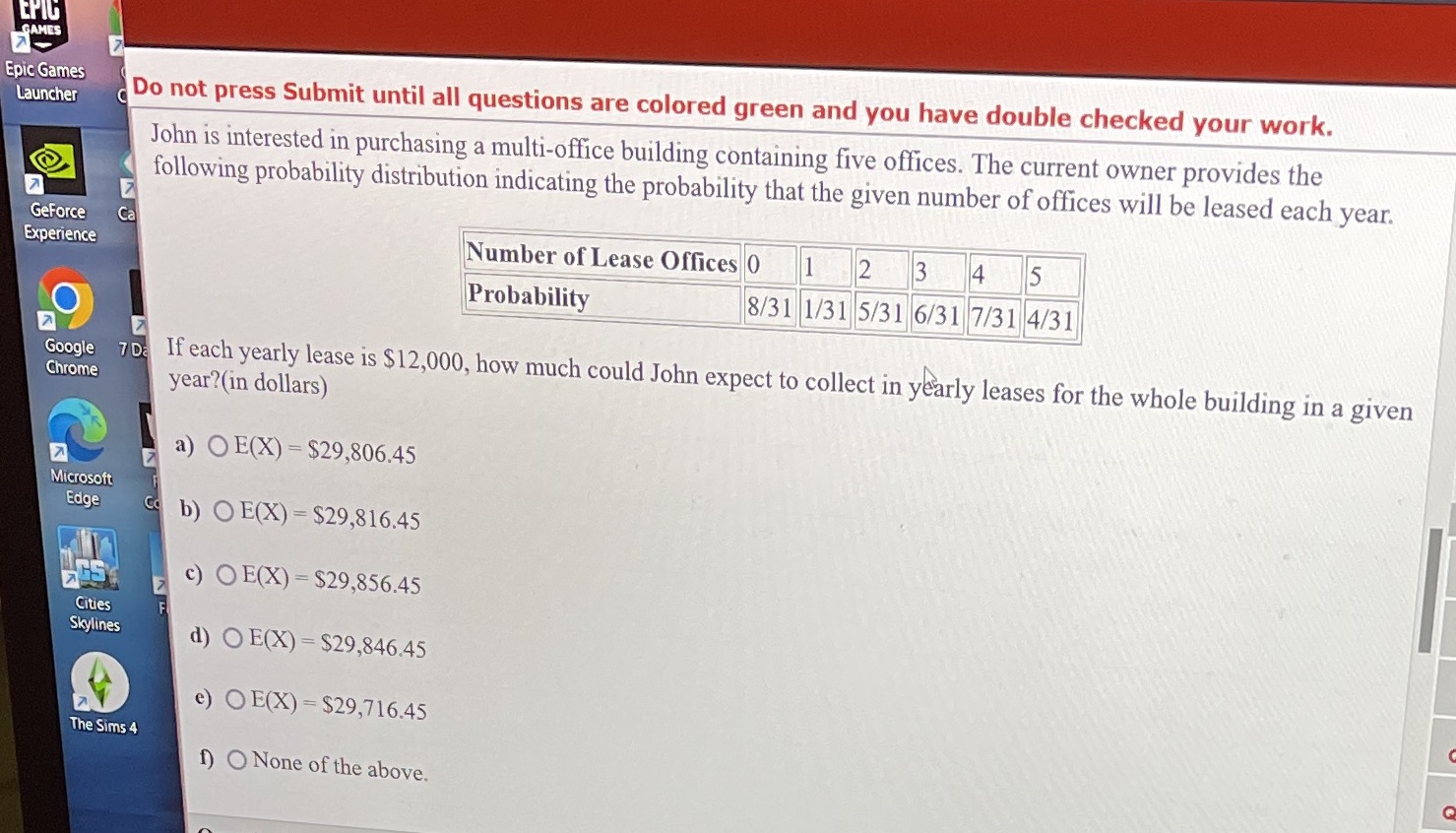 Q6 CPIG GAMES Epic Games Do not press Submit