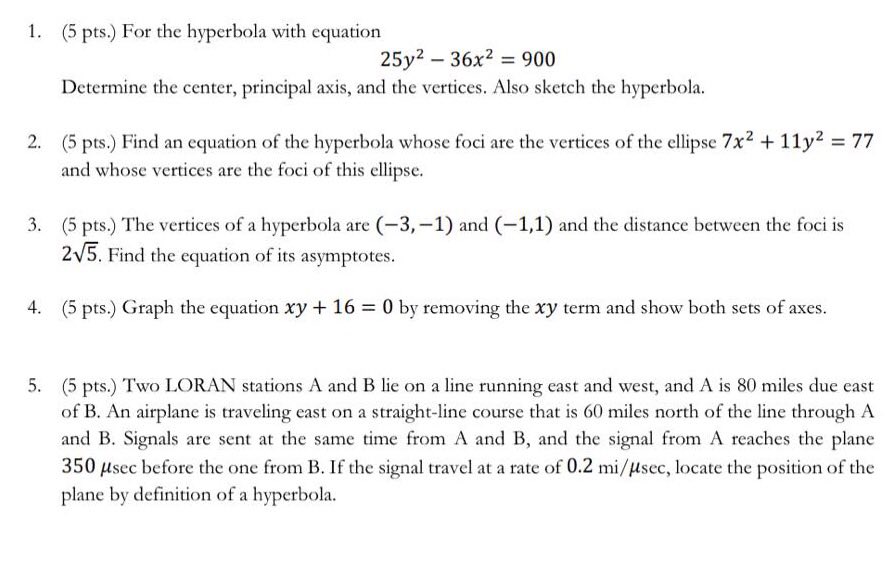 Please show all the necessary solutions. 1. (5