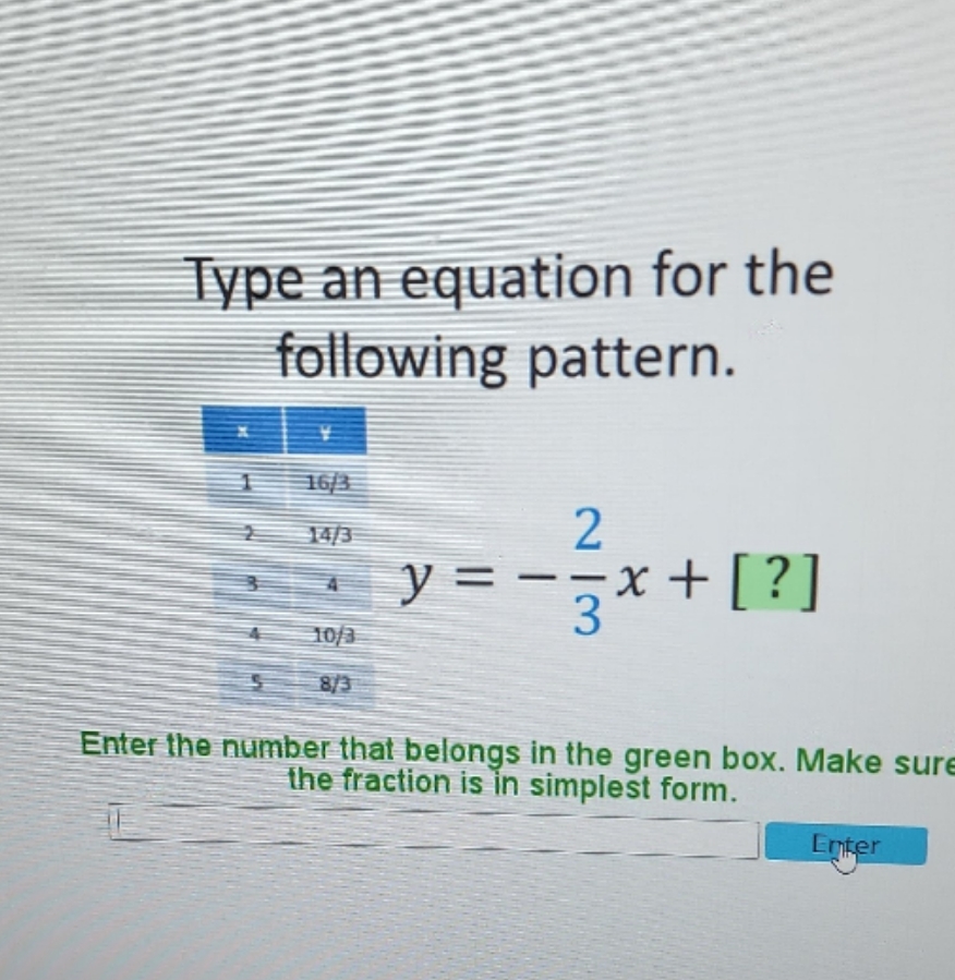 ty 5 pt 2 lost Type an equation for the following