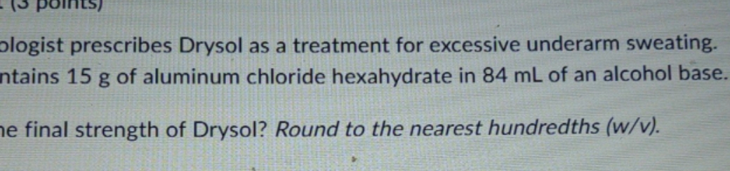 explain answer (5 points) ologist prescribes