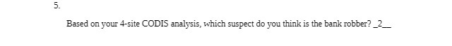 5. Based on your 4-site CODIS analysis, which