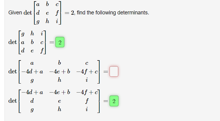 \fGiven the matrix a A = a -2 8 5 find all values