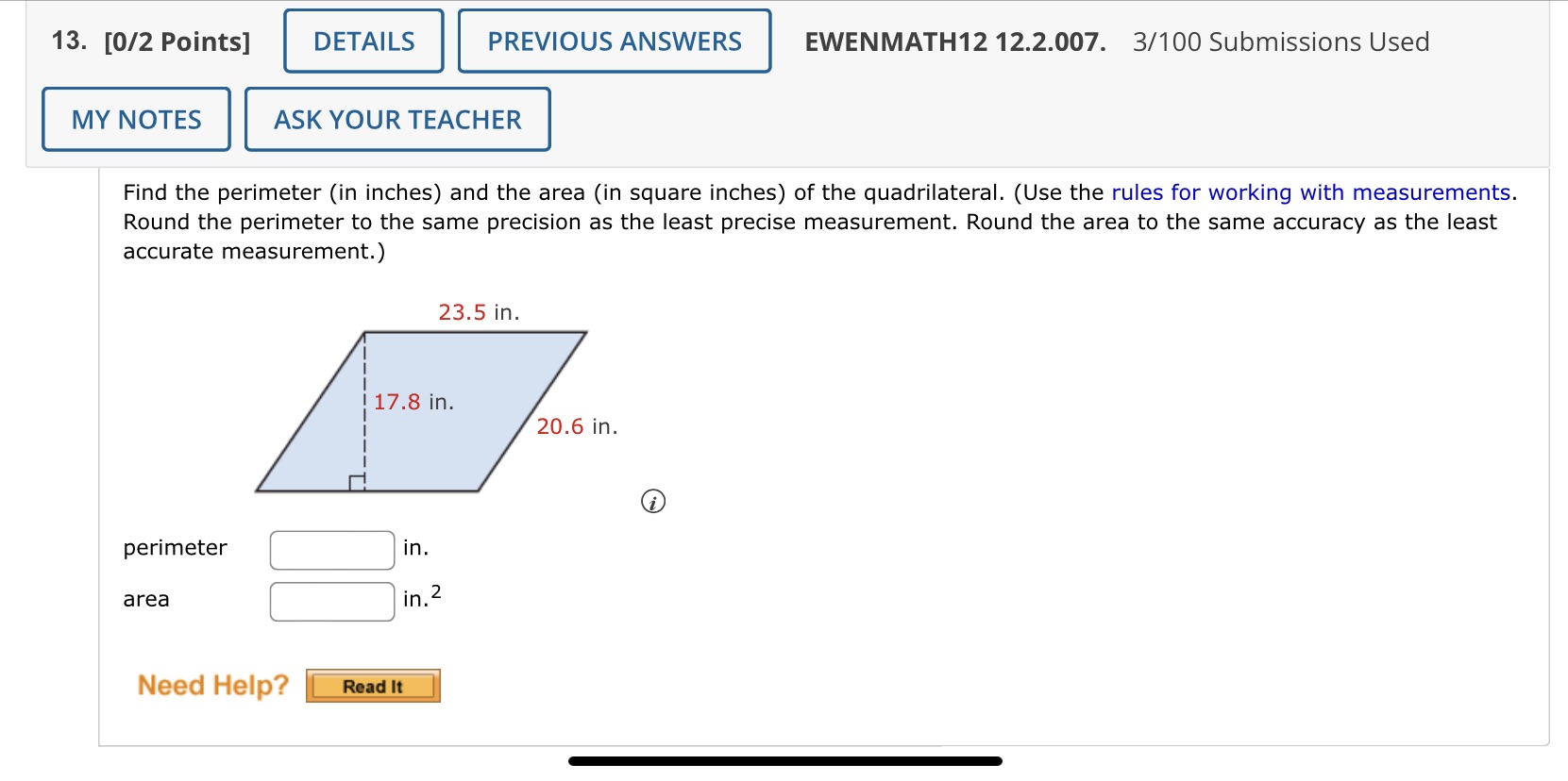 13. [0/2 Points] DETAILS PREVIOUS ANSWERS