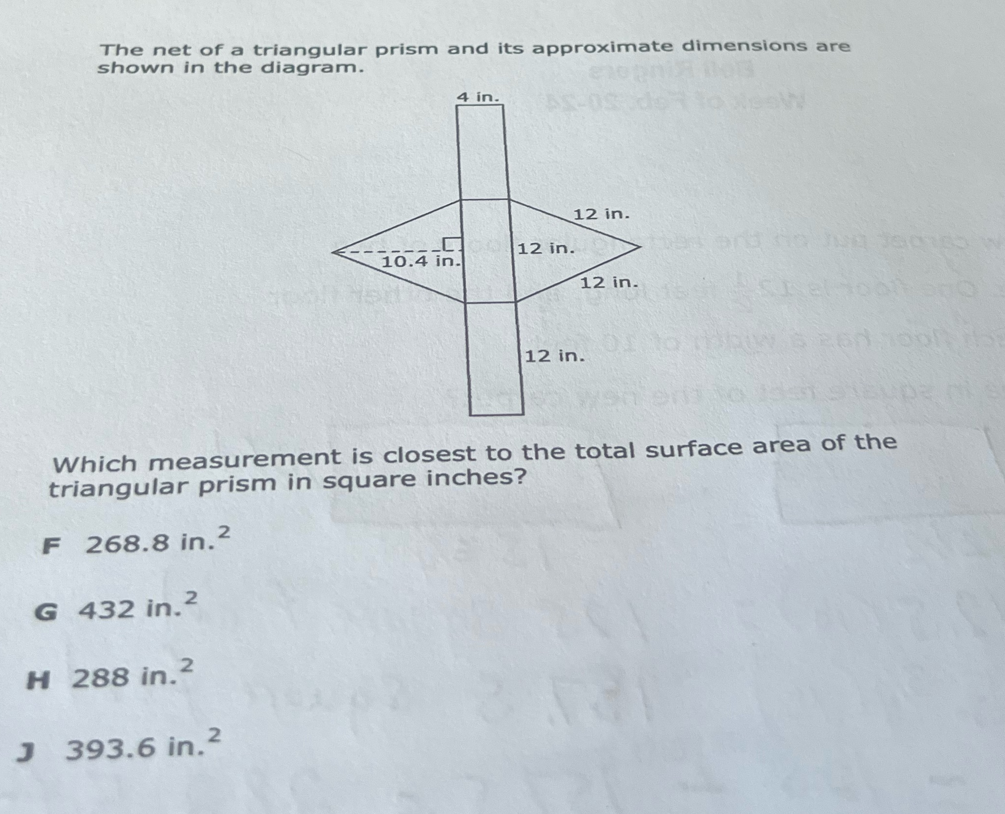 The net of a triangular prism and its approximate