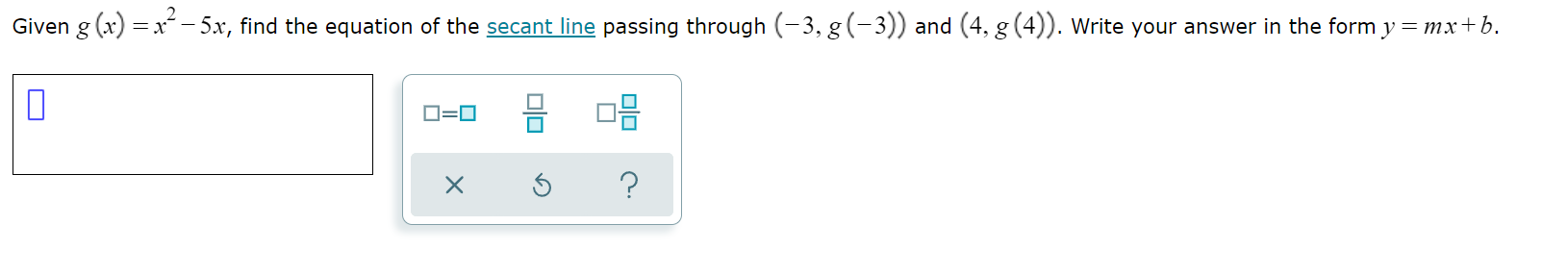 Given g (x) = x -5x, find the equation of the