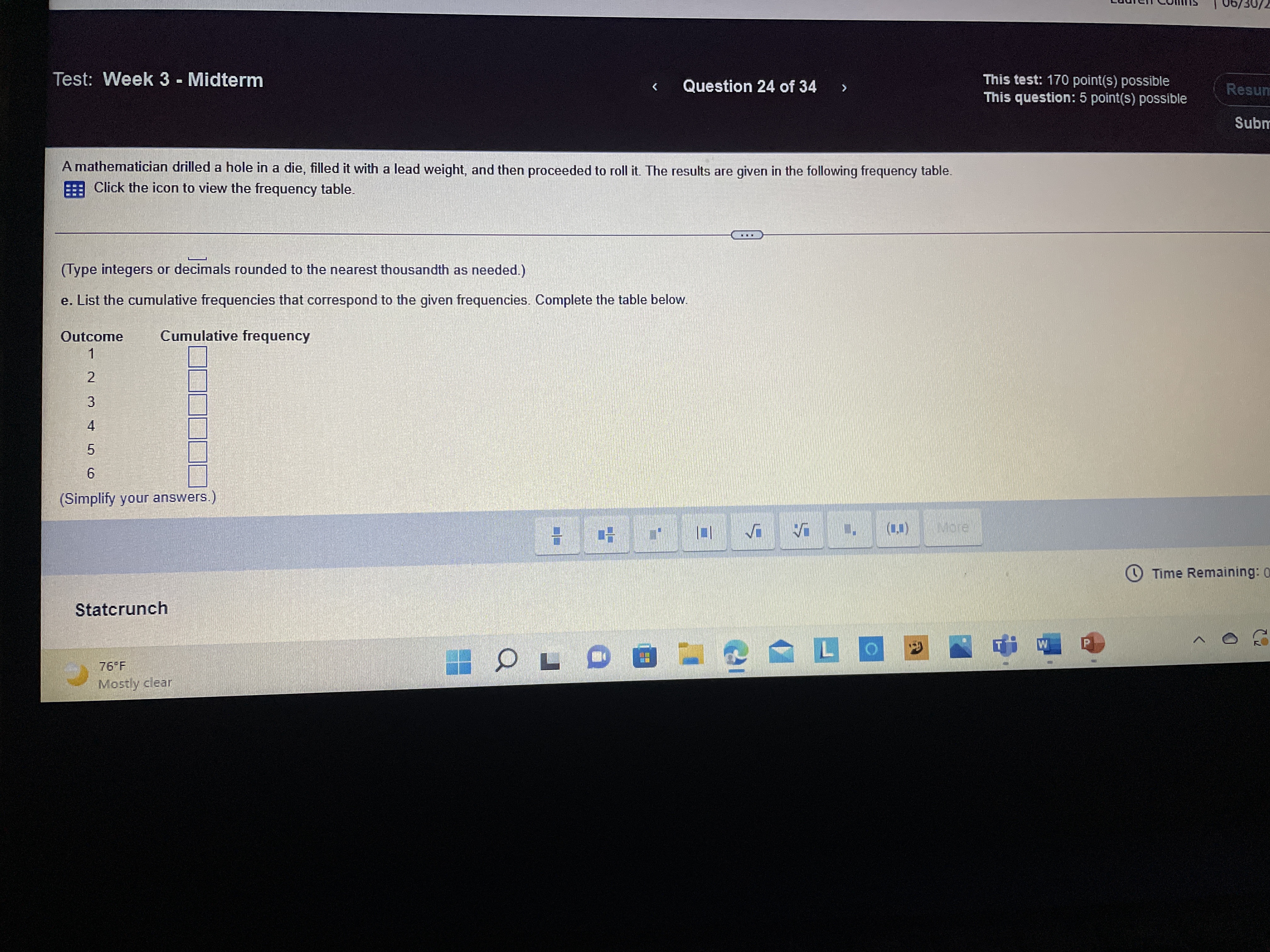 Lauren Collins | 06/30/22 1 Test: Week 3 -