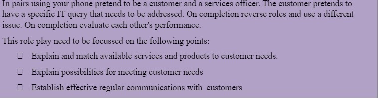 In pairs using your phone pretend to be a