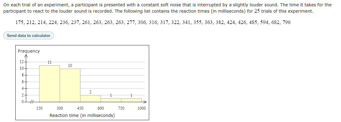 question 11 On each trial of an experiment, a