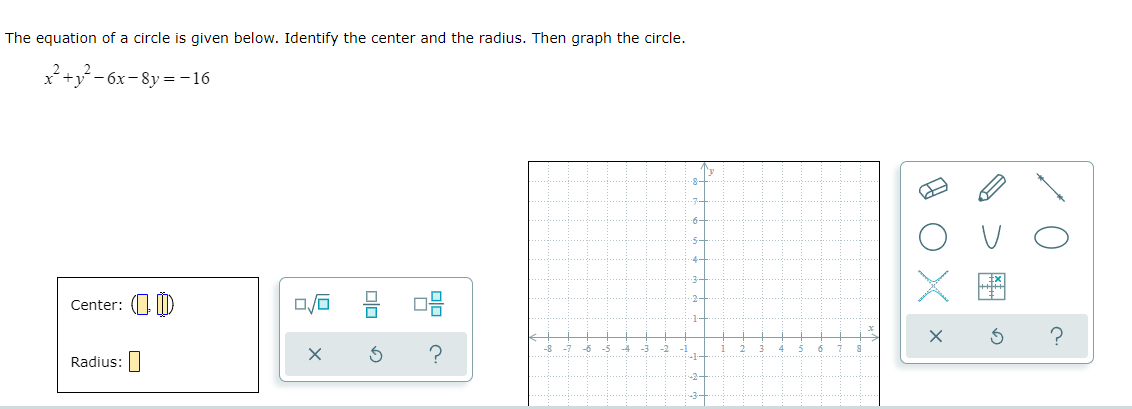 question 1 The equation of a circle is given