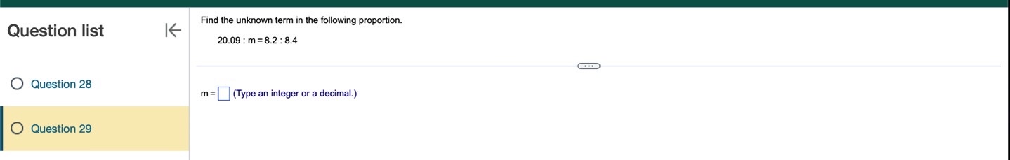 Set up a ratio for the following information and