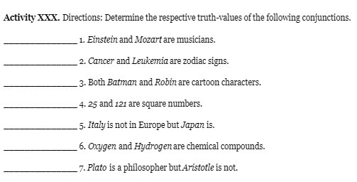 Activity XXX. Directions: Determine the